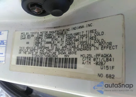 2004 Toyota Sienna Xle Limited из США, поврежденный, VIN 5TDBA22C74S022024